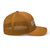 Caramel six-panel mesh-back trucker cap with embroidered Boy DAD logo, right side view — DAD all caps