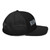 Black six-panel snapback-style trucker cap with embroidered Run DAD logo, right side view — DAD all caps