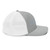 Heather Grey/White six-panel snapback-style trucker cap with embroidered Run DAD logo, right side view — DAD all caps
