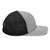 Heather Grey/Black six-panel snapback-style trucker cap with embroidered Hike DAD logo, right side view — DAD all caps