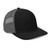 Black/Charcoal six-panel snapback-style trucker cap with embroidered Night Owl DAD logo, right-front view — DAD all caps