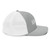 Heather Grey/White six-panel snapback-style trucker cap with embroidered Morning DAD logo, right side view — DAD all caps