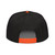 Orange/Black structured high-profile six-panel snapback hat with embroidered I'm DAD logo, back view — DAD all caps