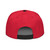 Black/Red structured high-profile six-panel snapback hat with embroidered I'm DAD logo, back view — DAD all caps