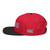Black/Red structured high-profile six-panel snapback hat with embroidered I'm DAD logo, left side view — DAD all caps