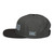 Black/Charcoal Gray structured high-profile six-panel snapback hat with embroidered I'm DAD logo, left side view — DAD all caps