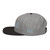 Black/Gray structured high-profile six-panel snapback hat with embroidered I'm DAD logo, left side view — DAD all caps