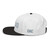 Black/White structured high-profile six-panel snapback hat with embroidered I'm DAD logo, left side view — DAD all caps