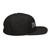 Black structured high-profile six-panel snapback hat with embroidered I'm DAD logo, right side view — DAD all caps