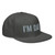 Charcoal Gray structured high-profile six-panel snapback hat with embroidered I'm DAD logo, right-front view — DAD all caps