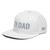 White structured high-profile six-panel snapback hat with embroidered I'm DAD logo, left-front view — DAD all caps
