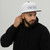 Black/White structured high-profile six-panel snapback hat with embroidered I'm DAD logo, front view — DAD all caps
