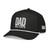 Black/White five-panel rope cap with braided bill detail with embroidered DAD logo, left-front view — DAD all caps