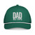Kelly Green/White five-panel rope cap with braided bill detail with embroidered DAD logo, front view — DAD all caps