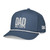 Light Blue/White five-panel rope cap with braided bill detail with embroidered DAD logo, left-front view — DAD all caps