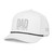 White/Black five-panel rope cap with braided bill detail with embroidered DAD logo, left-front view — DAD all caps