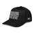 Black classic fit structured five-panel cap with embroidered Provide Protect Believe logo, left-front view — DAD all caps