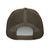 Camo/Olive camouflage mesh-back trucker hat with embroidered Fish Hunt Shoot logo, back view — DAD all caps