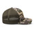 Camo/Olive camouflage mesh-back trucker hat with embroidered Fish Hunt Shoot logo, right side view — DAD all caps