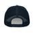 Navy six-panel mesh-back trucker cap with embroidered Grand DAD logo, back view — DAD all caps