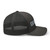 Charcoal six-panel mesh-back trucker cap with embroidered Grand DAD logo, right side view — DAD all caps