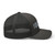 Charcoal six-panel mesh-back trucker cap with embroidered OG DAD logo, right side view — DAD all caps