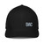Black structured closed-back trucker cap with embroidered DAD all caps logo, front view — DAD all caps