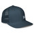 Navy structured closed-back trucker cap with embroidered DAD all caps logo, right-front view — DAD all caps