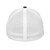Black/White structured closed-back trucker cap with embroidered DAD all caps logo, back view — DAD all caps