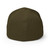 Olive structured flex fit cap with embroidered DAC logo, back view — DAD all caps