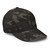 Multicam/Black structured flex fit cap with embroidered DAC logo, right-front view — DAD all caps