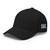 Black structured flex fit cap with embroidered DAC logo, left-front view — DAD all caps