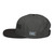 Black/Charcoal Gray structured high-profile six-panel snapback hat with embroidered Grill DAD logo, left side view — DAD all caps