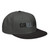 Black/Charcoal Gray structured high-profile six-panel snapback hat with embroidered Grill DAD logo, right-front view — DAD all caps