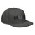 Charcoal Gray structured high-profile six-panel snapback hat with embroidered Grill DAD logo, right-front view — DAD all caps