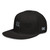 Black structured high-profile six-panel snapback hat with embroidered Grill DAD logo, left-front view — DAD all caps