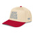 Red/Natural classic fit structured five-panel cap with embroidered Make Break Repair logo, left-front view — DAD all caps