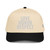 Black/Natural classic fit structured five-panel cap with embroidered Love Honor Respect logo, front view — DAD all caps