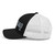 Black/White six-panel mesh-back trucker cap with embroidered Texas DAD logo, left side view — DAD all caps