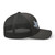 Charcoal six-panel mesh-back trucker cap with embroidered Texas DAD logo, right side view — DAD all caps