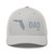 Silver six-panel mesh-back trucker cap with embroidered Florida DAD logo, front view — DAD all caps