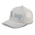 Silver six-panel mesh-back trucker cap with embroidered Florida DAD logo, left-front view — DAD all caps