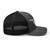 Charcoal/Black six-panel mesh-back trucker cap with embroidered Florida DAD logo, right side view — DAD all caps