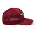 Cranberry six-panel mesh-back trucker cap with embroidered Florida DAD logo, right side view — DAD all caps