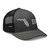 Charcoal/Black six-panel mesh-back trucker cap with embroidered Florida DAD logo, right-front view — DAD all caps