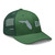Evergreen six-panel mesh-back trucker cap with embroidered Florida DAD logo, right-front view — DAD all caps