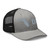 Heather Black six-panel mesh-back trucker cap with embroidered Florida DAD logo, right-front view — DAD all caps