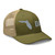 Moss/Khaki six-panel mesh-back trucker cap with embroidered Florida DAD logo, right-front view — DAD all caps