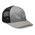 Heather Black six-panel mesh-back trucker cap with embroidered Cali DAD logo, right-front view — DAD all caps