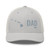 Silver six-panel mesh-back trucker cap with embroidered Hawaii DAD logo, front view — DAD all caps